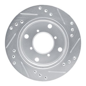 Chevrolet Metro Brake Rotor (1) - Front Left - R1 Concepts - Drilled & Slotted - Silver - `89-`01